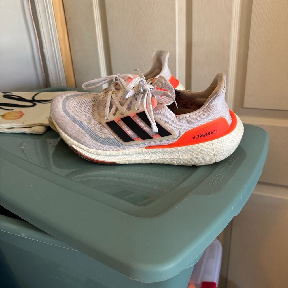 Adidas Ultraboost Shoes - White and Orange